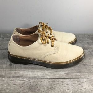 Dr. Doc Martens Gizelle Womens Derby Canvas Beige Oxford Shoes Size UK 6 US 8